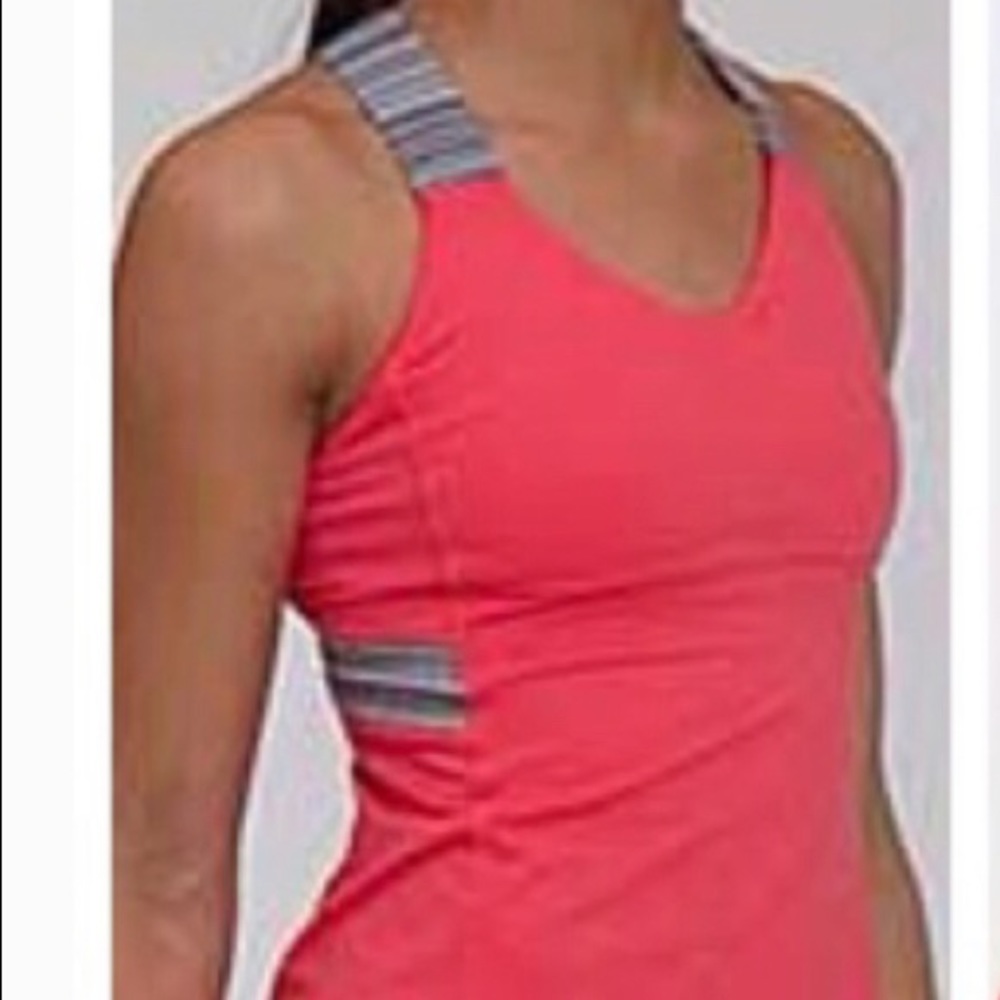 Lulilemon Tank Top Push Your Limits Coral/Grey